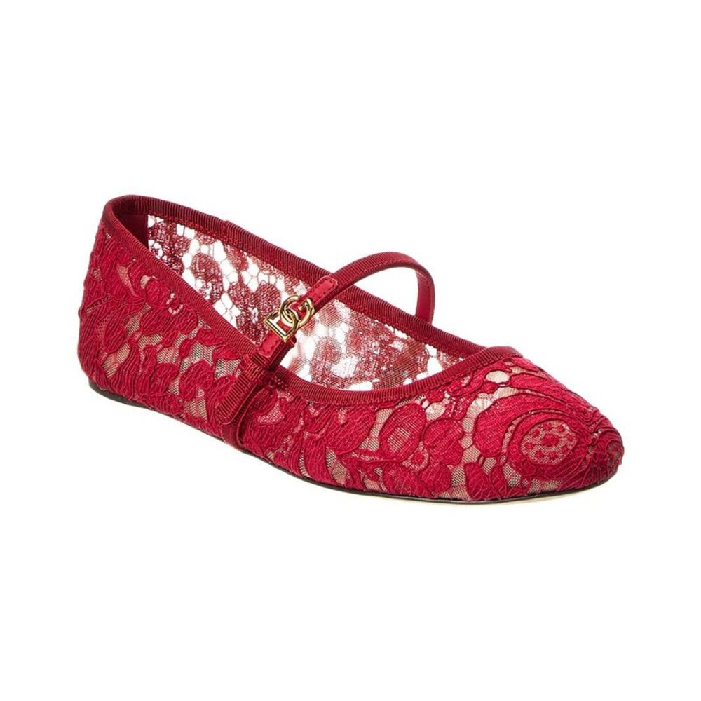 Dolce & Gabbana Lace Ballet Flat, Red